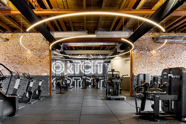 Black modern gym flooring at North Wales gym