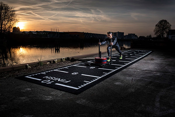 Outdoor sled push/pull track