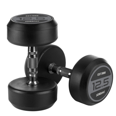 Jordan Fitness 2.5kg-50kg (20 Pairs/ 2kg Increments) Rubber Dumbbell Set 