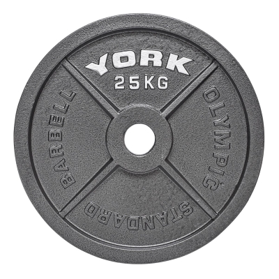 York Barbell Olympic 2" Hammertone Cast Iron 100kg Weight Plate Set