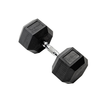 York Barbell Pro-Hex Rubber Dumbbells (22.5kg-30kg)